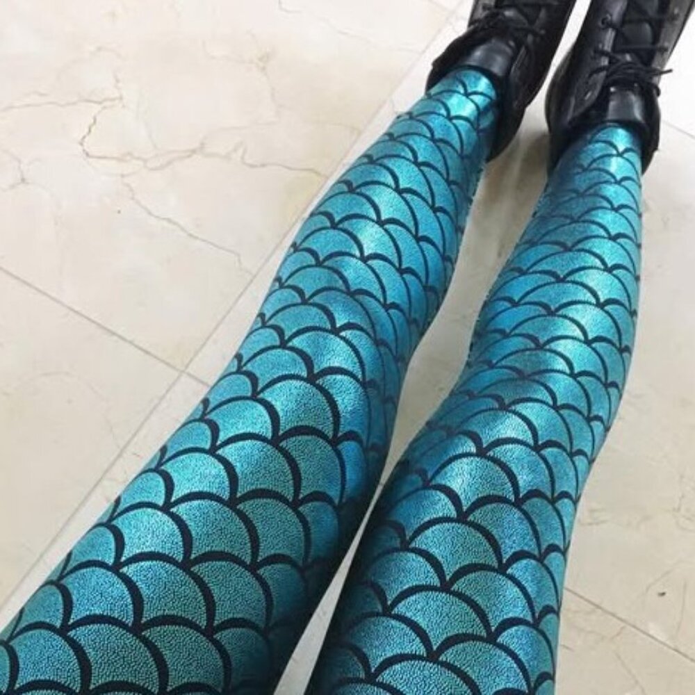 Mermaid Fish Scale Leggings by ONLINE LEGGING STORE - XL - NWT - Picture 6 of 9